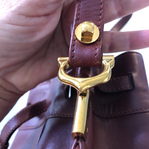 Vintage Cartier Leather draw string shoulder purse - Picture 15 of 16